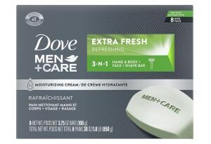 破冰价！【$6.48 Prime包邮】多芬Men+Care香皂8块装＋赠剃须刀
