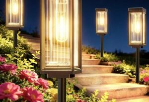 8盏太阳能庭院灯现代风格，折扣后仅$26.59 Prime包邮，亮度升级30%三档可调