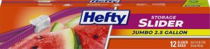 「Prime包邮+额外折扣」Hefty超大密封收纳袋，2.5加仑12只仅$3.11