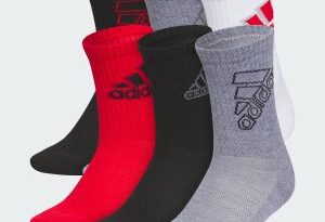 Adidas儿童运动袜6双装大降价！折后仅需$6包邮，单双不到$1还能缓震透气