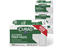 Curad消毒棉片特惠$4.49｜4盒装400片，Prime免邮到家